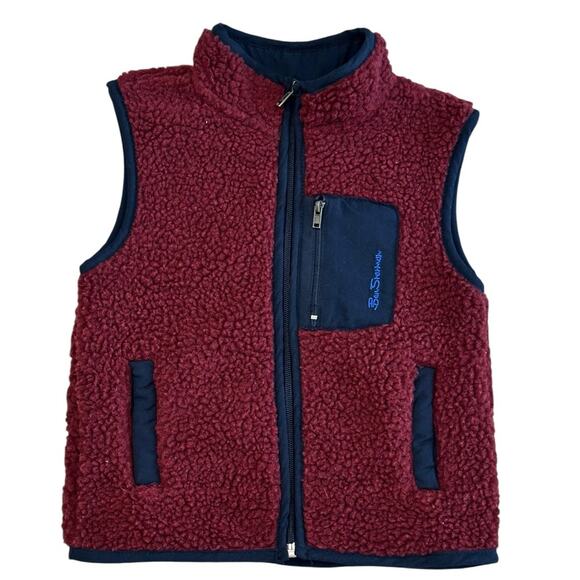BEN SHERMAN Boys Sherpa Zipper Vest Size 4T - Picture 1 of 6